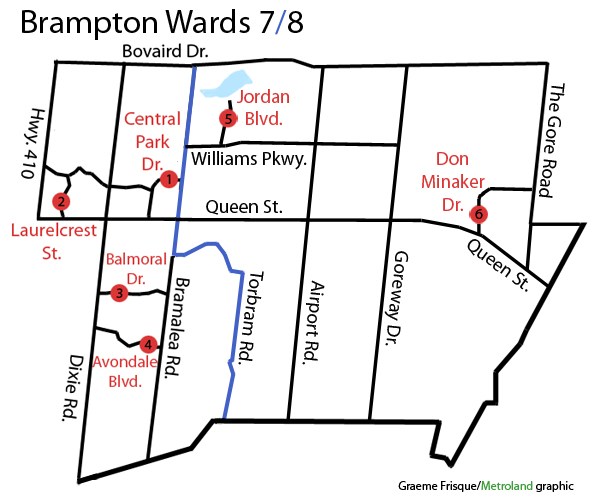 MAP Locations of 30 photo radar cameras across Brampton The Star